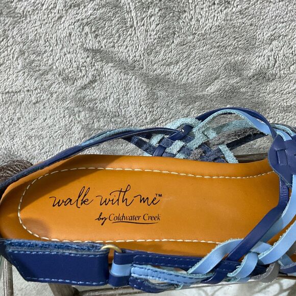 Coldwater Creek Wedge Sandals women’s size 11 Blue walk with me - Picture 7 of 12
